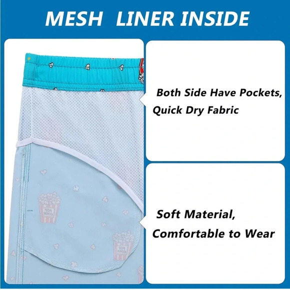 Biwisy Mens Swim Trunks Quick Dry Swim Shorts Mesh Lining Sz M NWT #001 - Picture 5 of 6